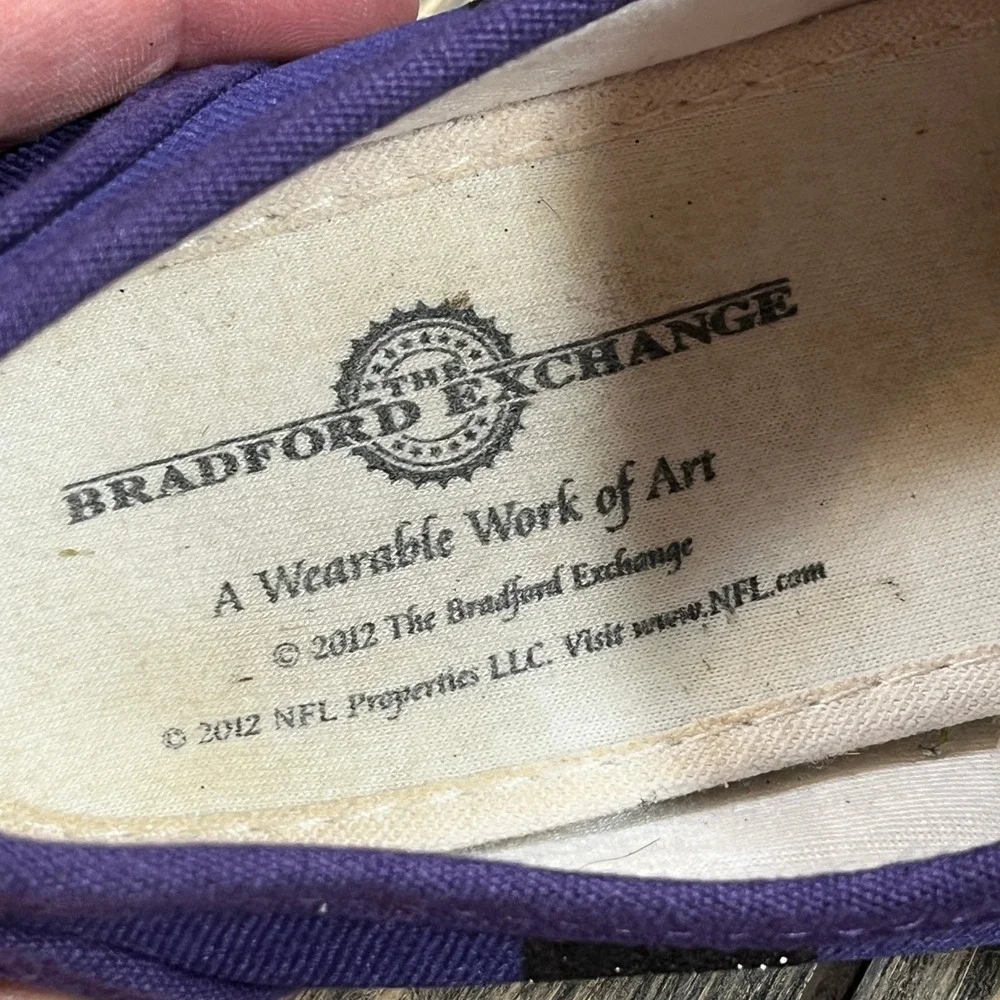 Bradford Exchange Baltimore Ravens Sneakers Womens 8 Purple Canvas‎ Glitter NFL